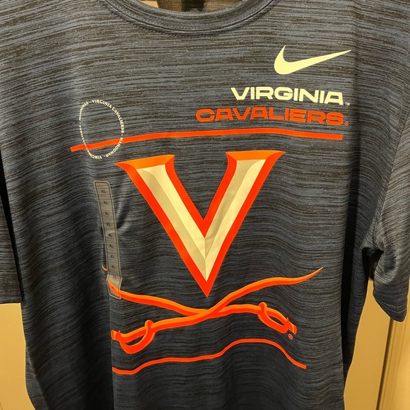 NWT Nike Men's Virginia Cavaliers Blue Dri-FIT Velocity Sideline T-Shirt (XL) - Picture 2 of 4
